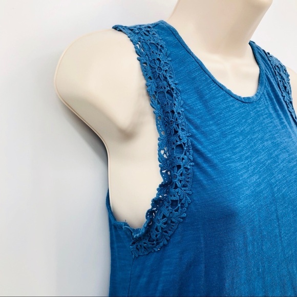 J.Crew women’s tank top blue Lace‎ trim size M - Picture 6 of 7
